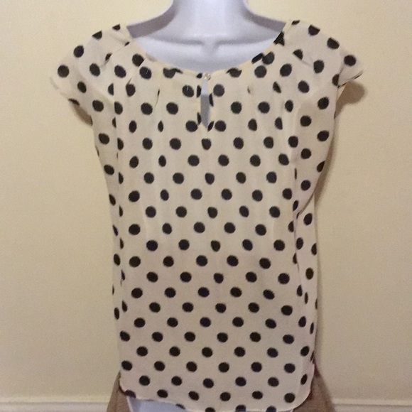 Lauren Conrad black polka dot top sz Med - Picture 3 of 5